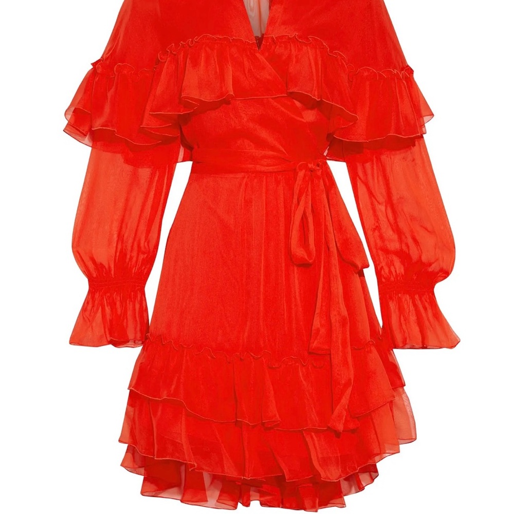 DVF MARTINA FLAMA WRAP DRESS SIZE S